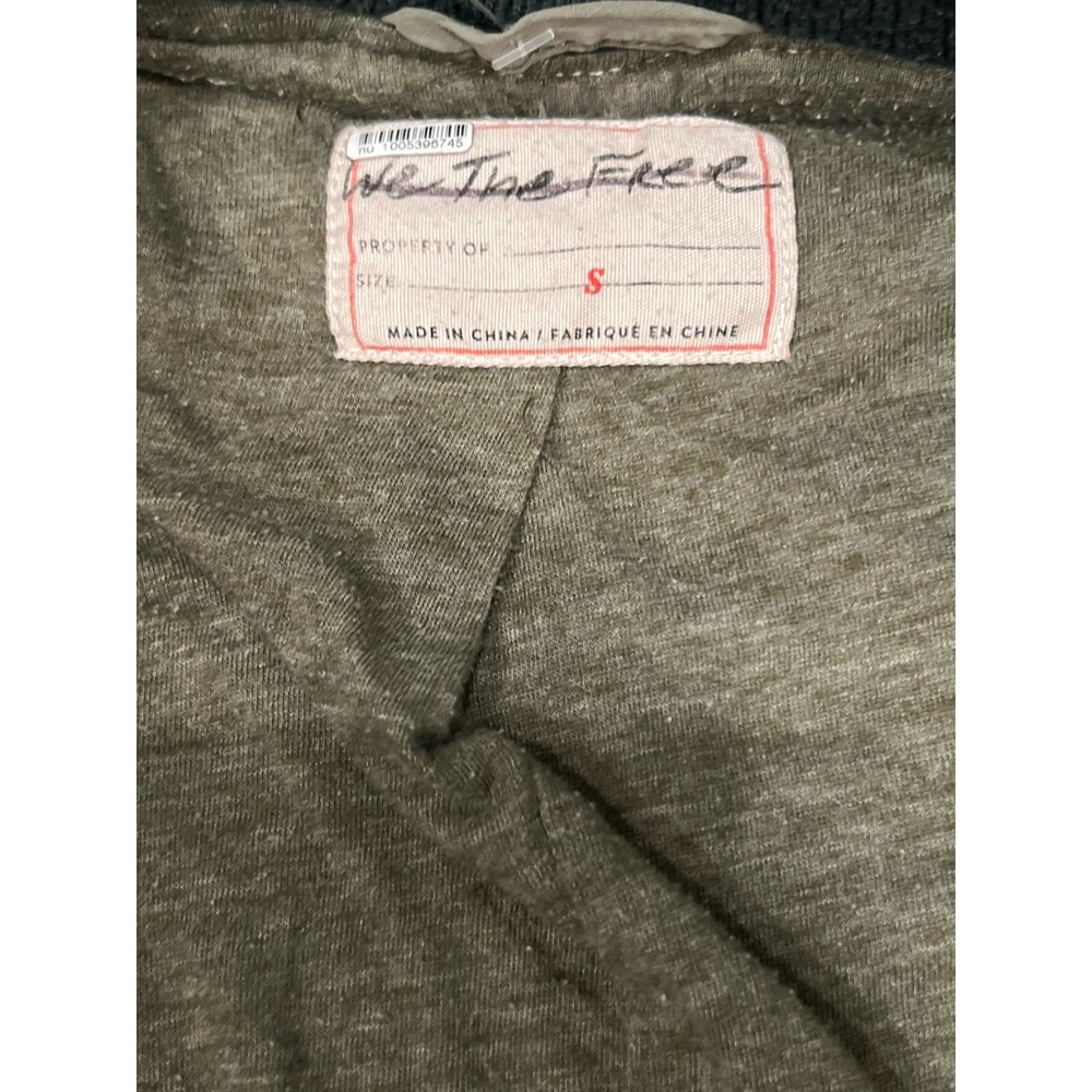 Free People Rivington Sherpa Olive Oversized Relaxed Zipper Jacket Womens Small - Picture 5 of 7